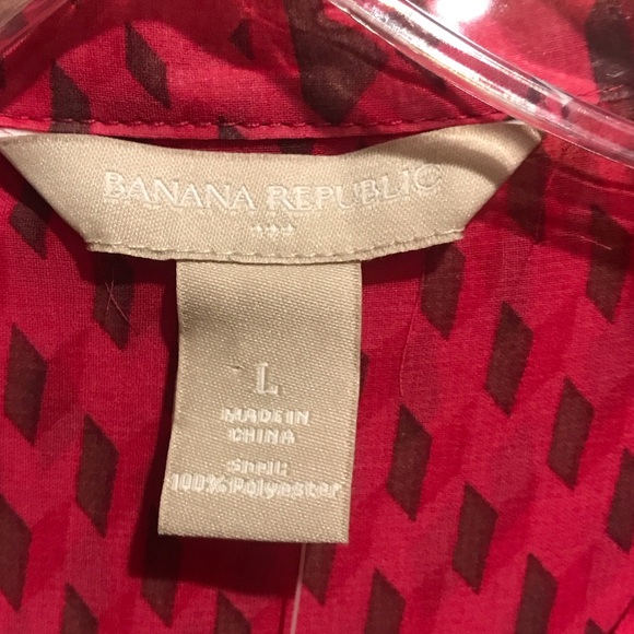 New Banana Republic Red Patterned Blouse - Picture 2 of 6